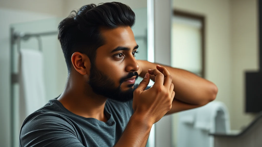 Ayurvedic Hair Oil Guide for Men: Amla, Bhringraj, and Brahmi Ranked — man applying hair moisturizer