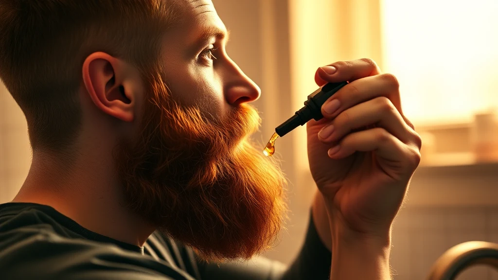 Best Beard Oils for Ginger Beards: Color Preservation Ranked — man applying beard oil to beard