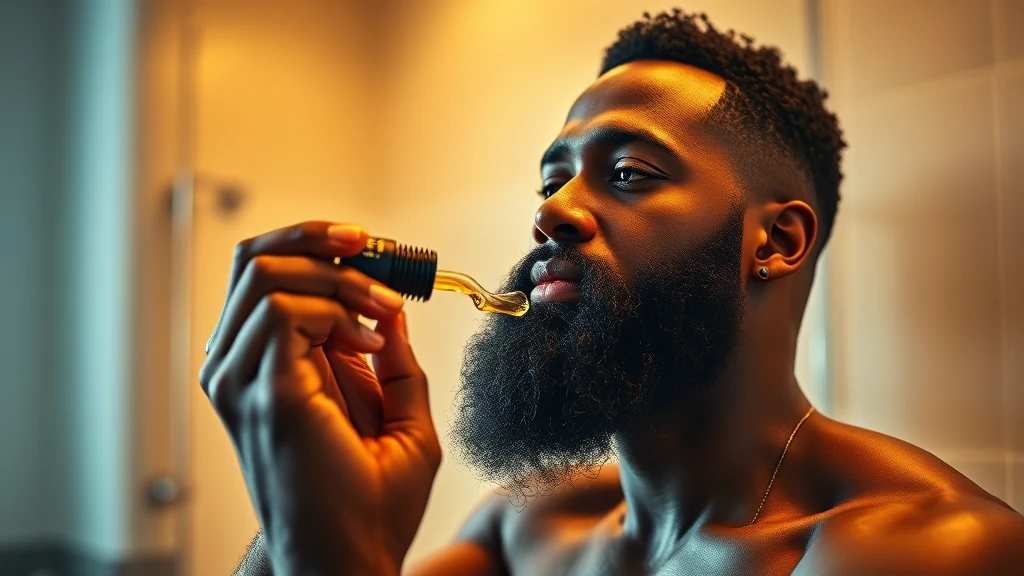 Best Beard Products for Black Men (2026) — man applying beard oil to beard