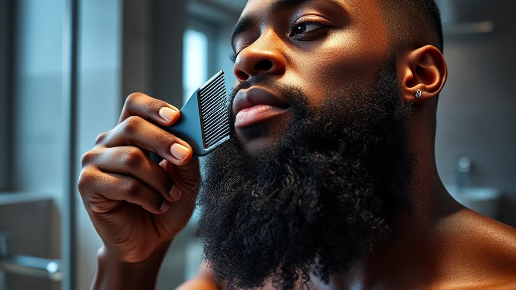 Best Beard Straightener for Black Men (2026) — man straightening beard