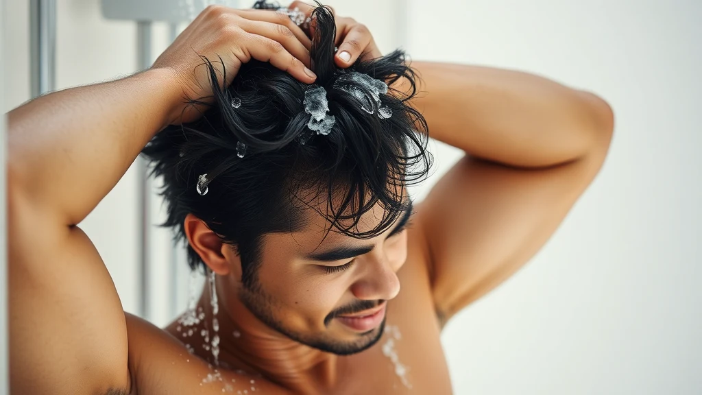 Best Shampoos for Thick, Coarse Hair Men: Cleansing Without Stripping Natural Oils — man washing hair with shampoo