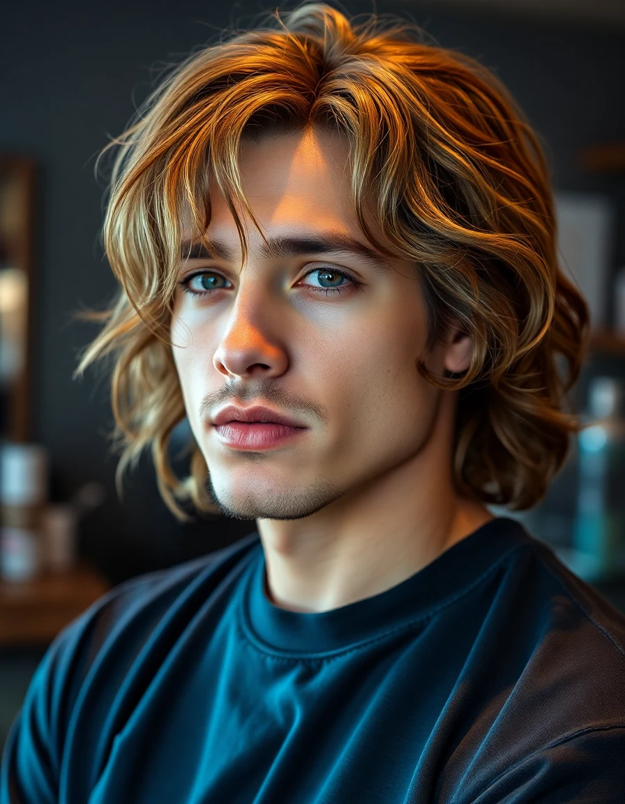 Bad Bunny-inspired The SoundCloud Days (Natural Dark Hair) hairstyle on a model