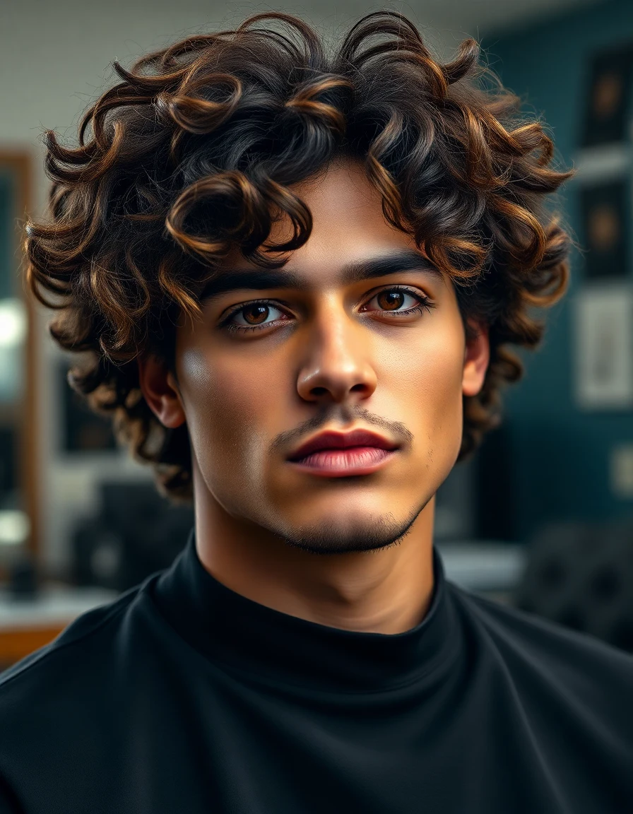 Bad Bunny-inspired 4. The Grown-Out Curls hairstyle on a model