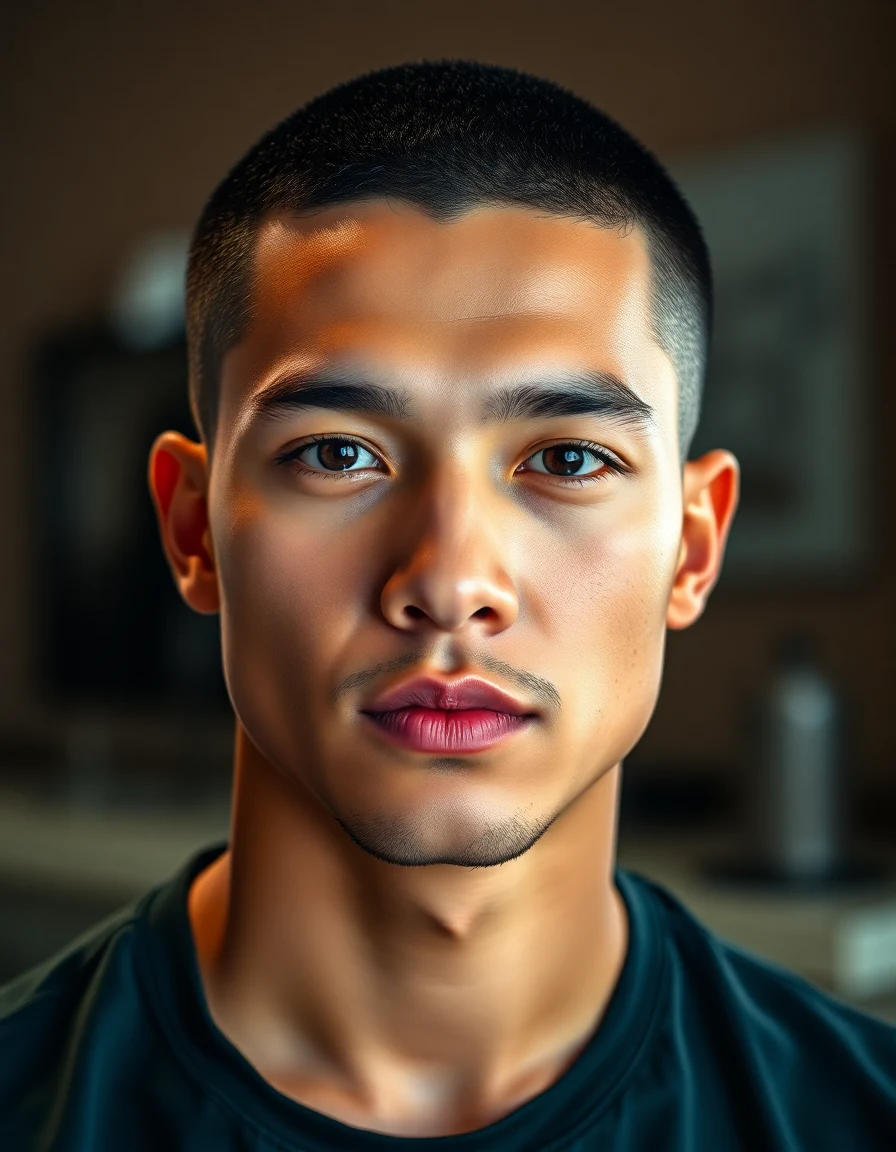 Bad Bunny-inspired The Breakthrough (Buzz Cut and First Bleach) hairstyle on a model