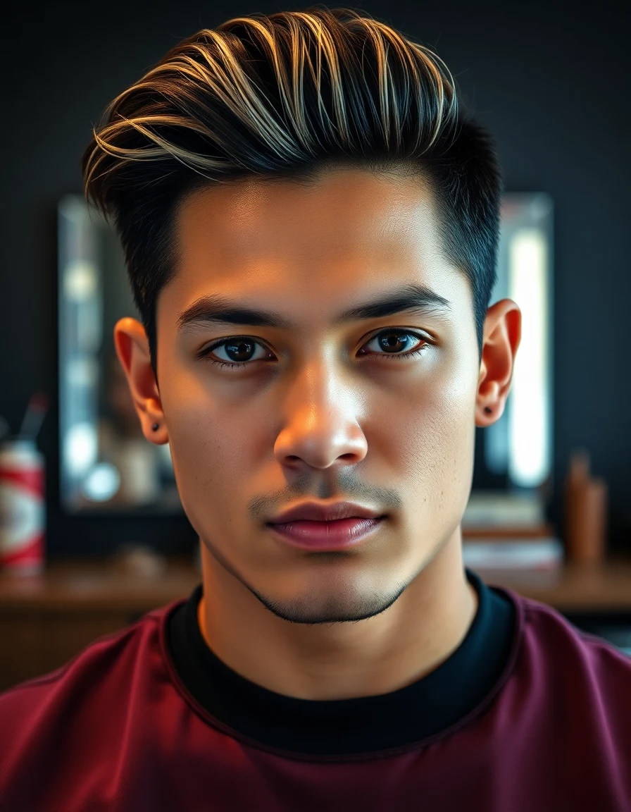 Bad Bunny-inspired Blonde Highlights and Braids hairstyle on a model