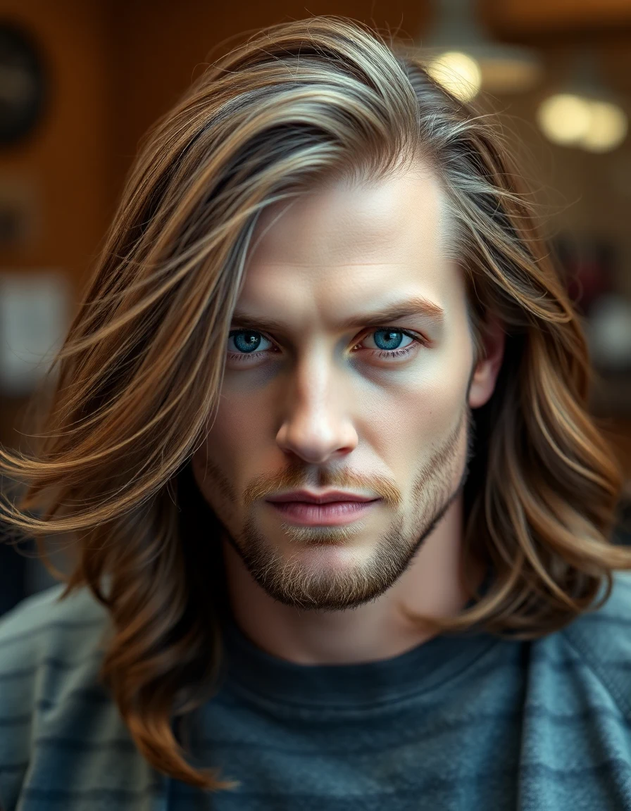 Brad Pitt-inspired The Romantic Peak (Legends of the Fall, Interview with the Vampire) hairstyle on a model