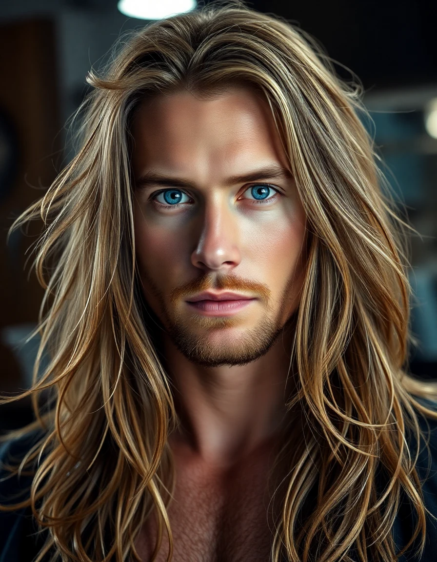 Brad Pitt-inspired The Refined Middle Ground (Snatch, Ocean’s Eleven/Twelve, Troy) hairstyle on a model