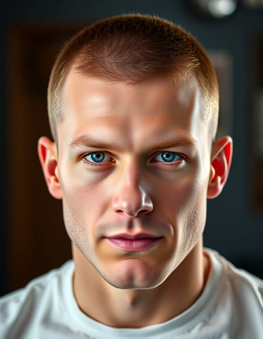 Brad Pitt-inspired The Buzz and the Bleach hairstyle on a model