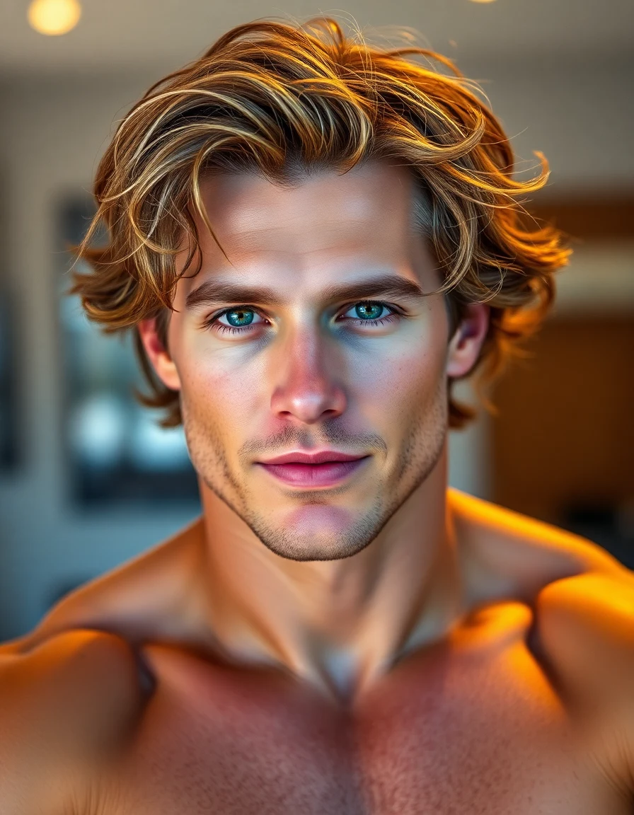 Chris Hemsworth-inspired The Medium Surfer Waves (2015 to 2016, 2020 to present) hairstyle on a model