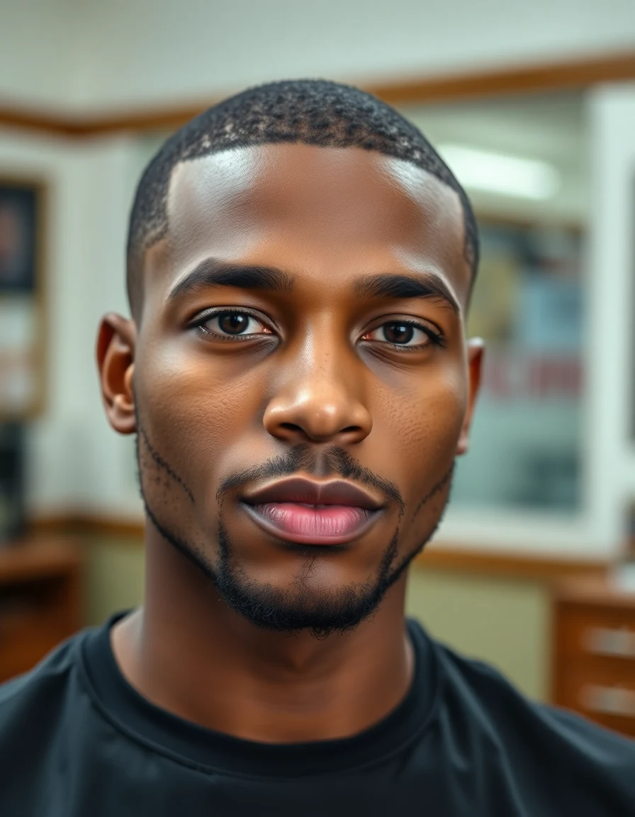 Drake-inspired The OVO Signature Buzz (2011 to 2015) hairstyle on a model