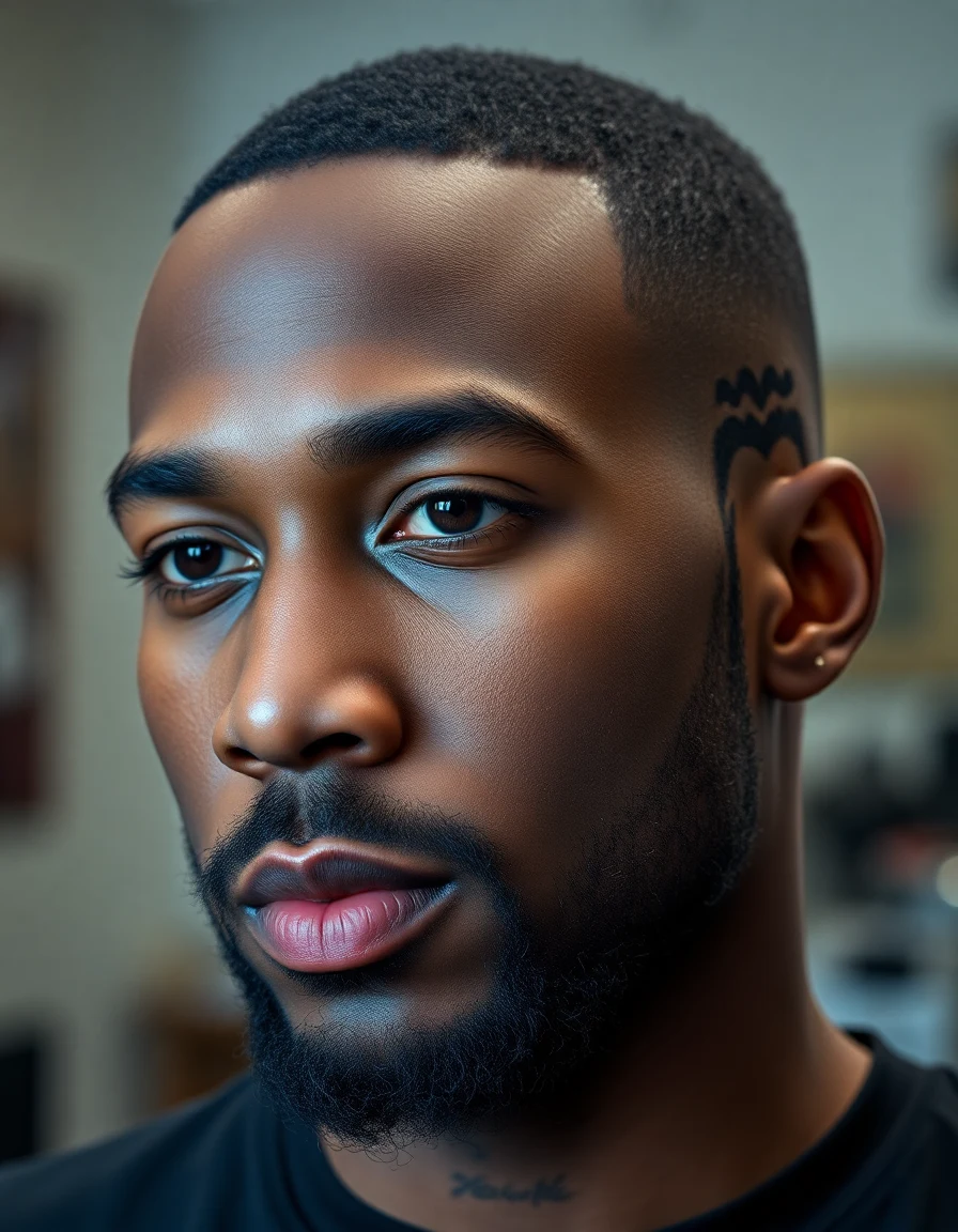 Drake-inspired The Heart Shape Era (2018 to 2020) hairstyle on a model