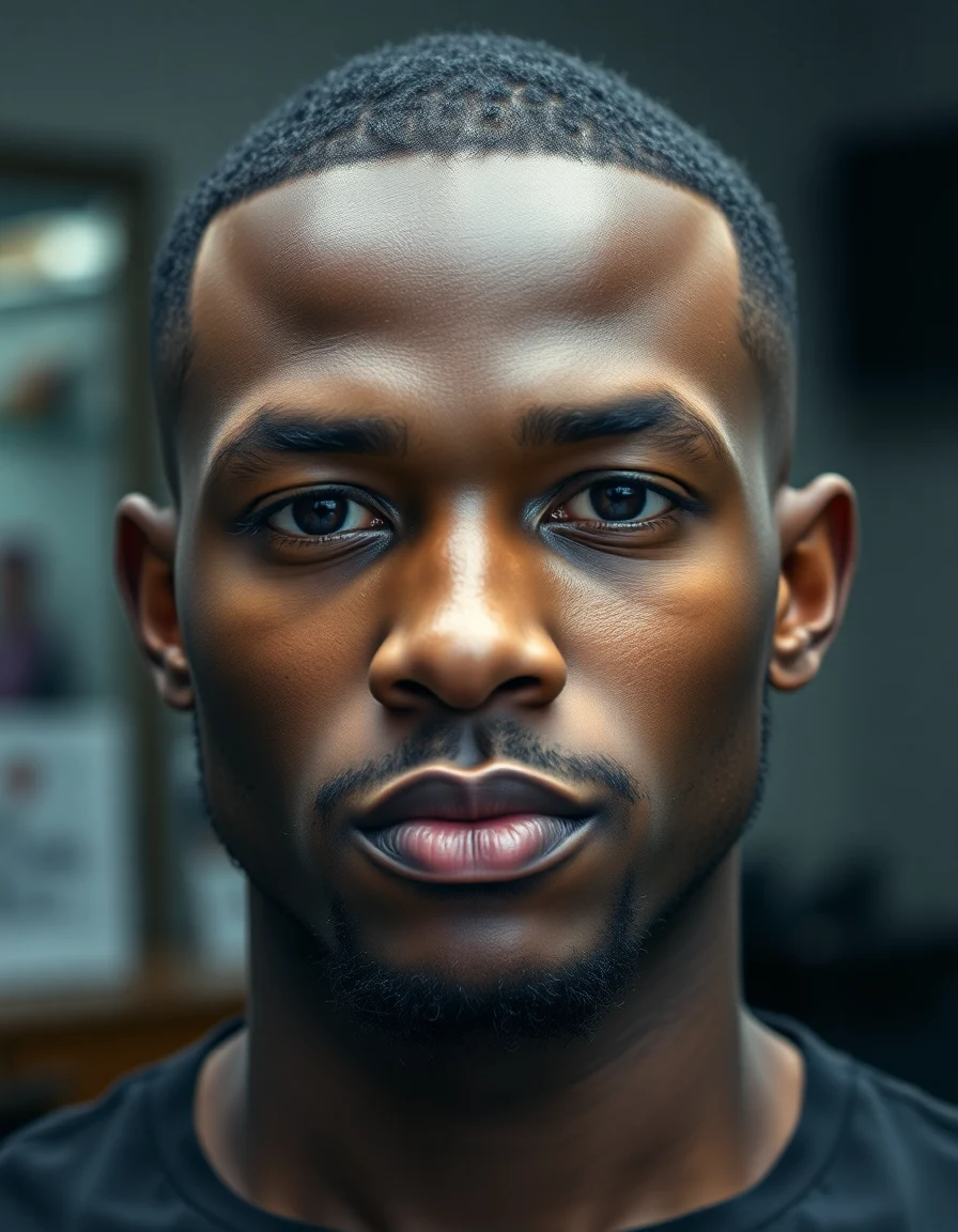 Drake-inspired For the Classic OVO Buzz Cut (Most Requested) hairstyle on a model