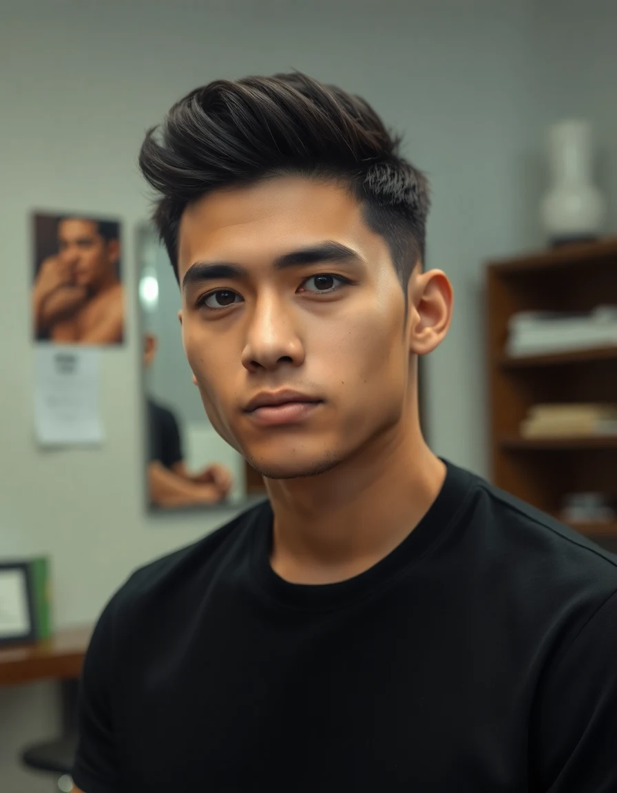 Peso Pluma-inspired The Shullet (Starter Mullet) hairstyle on a model