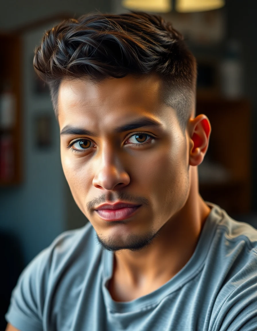 Rauw Alejandro-inspired The Textured Crop with Fade (2023-2024) hairstyle on a model