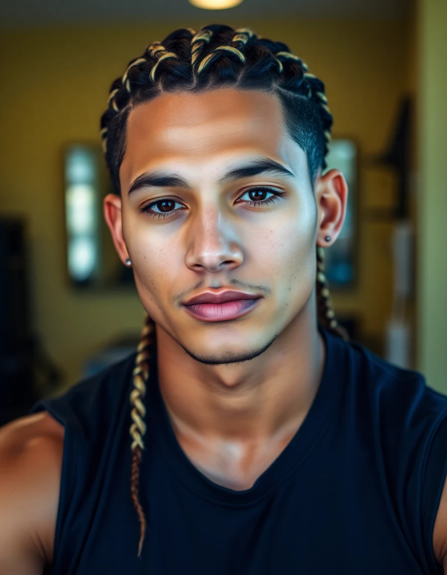 Rauw Alejandro-inspired Bleached Platinum hairstyle on a model