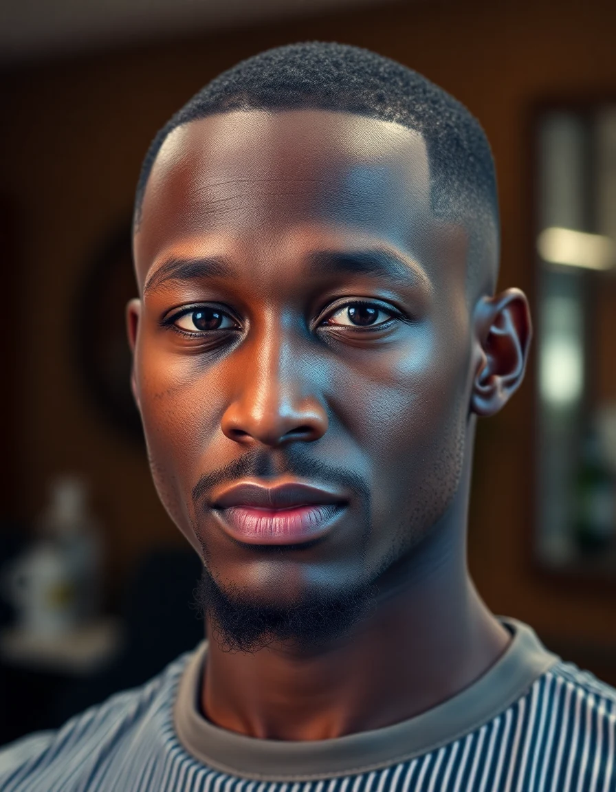 The Weeknd-inspired The Buzz Cut (After Hours) hairstyle on a model