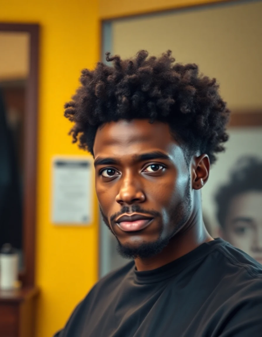 The Weeknd-inspired The Short Afro (Starboy) hairstyle on a model