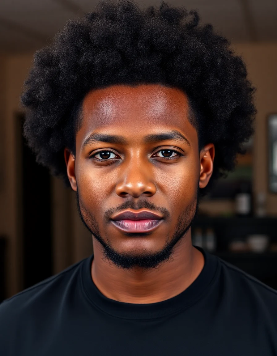 The Weeknd-inspired The Short Afro Phase hairstyle on a model