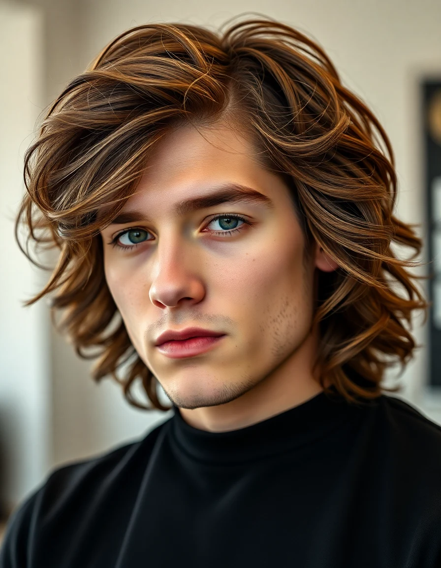 Timothee Chalamet-inspired The Grown-Out Romantic Waves hairstyle on a model