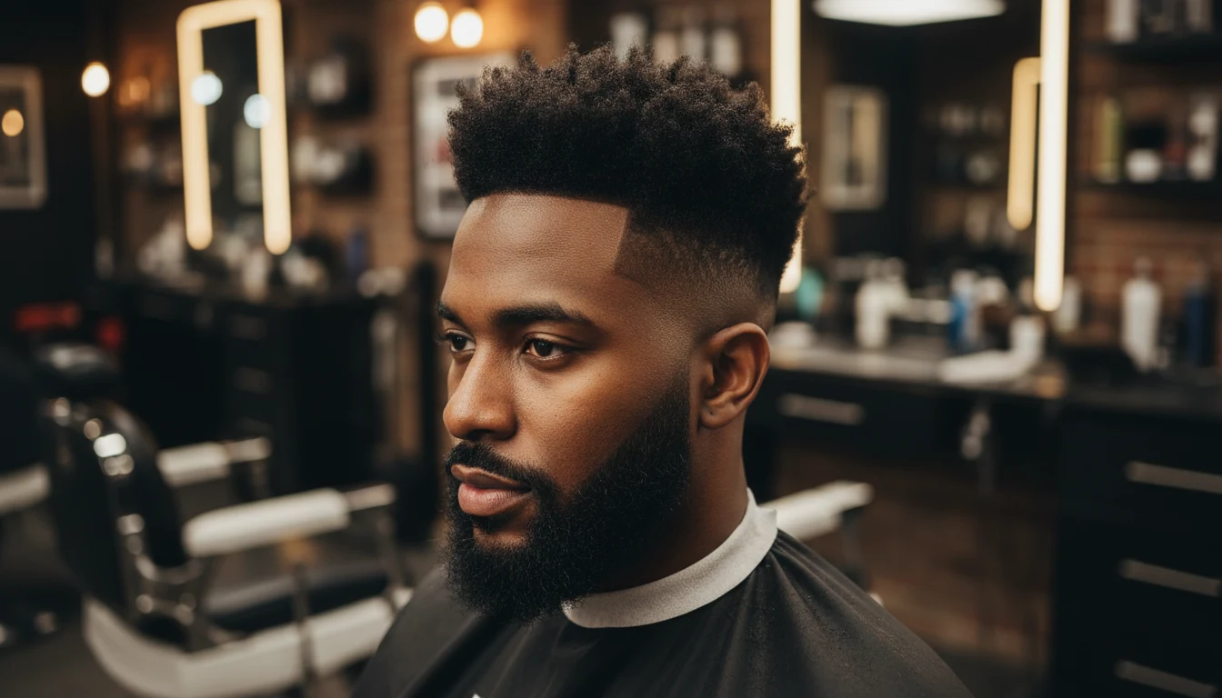 High fade haircut — fade starts near the crown for maximum contrast