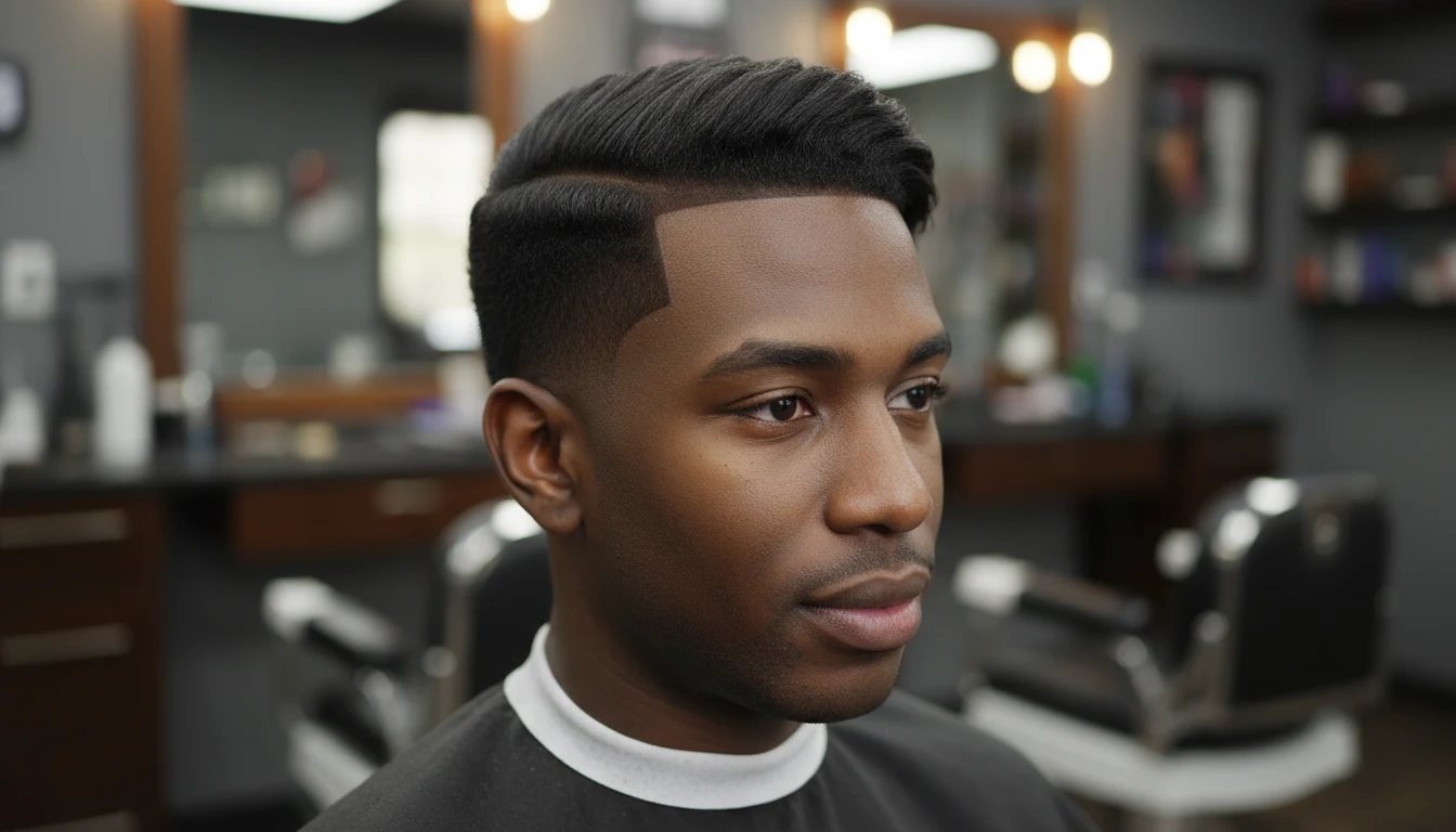 Low fade haircut example — gradual taper just above the ear and neckline