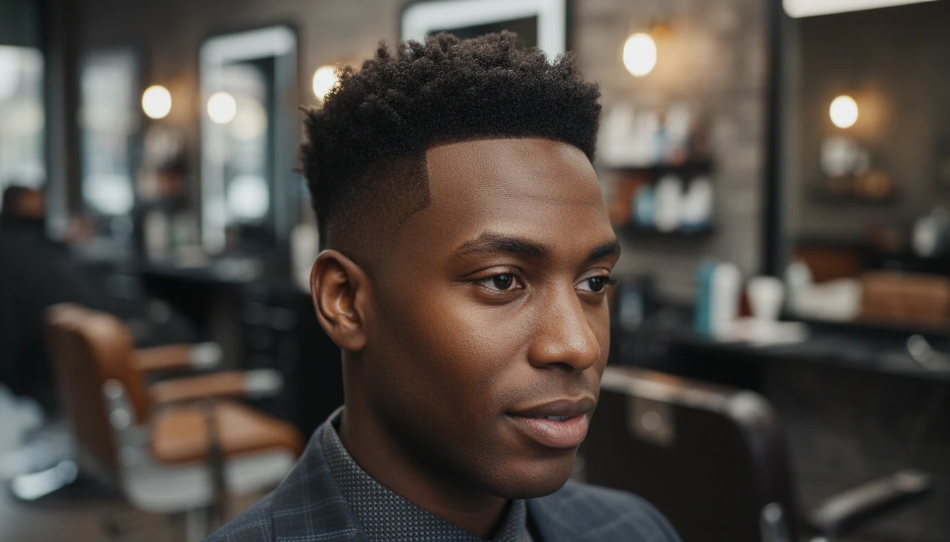 Skin fade (bald fade) haircut — sides shaved to bare skin with seamless blend