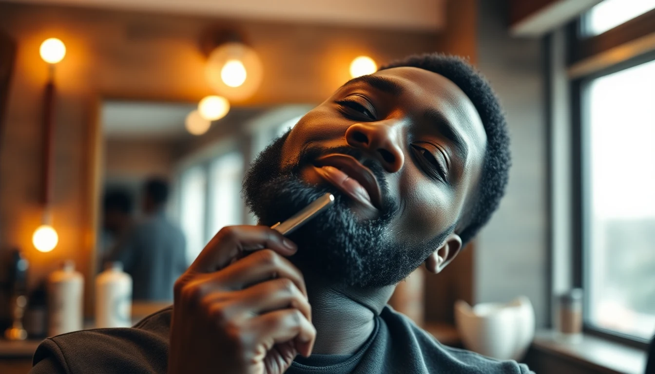 Best Aftershave for Black Men: Prevent Bumps and Irritation — man shaving with straight razor