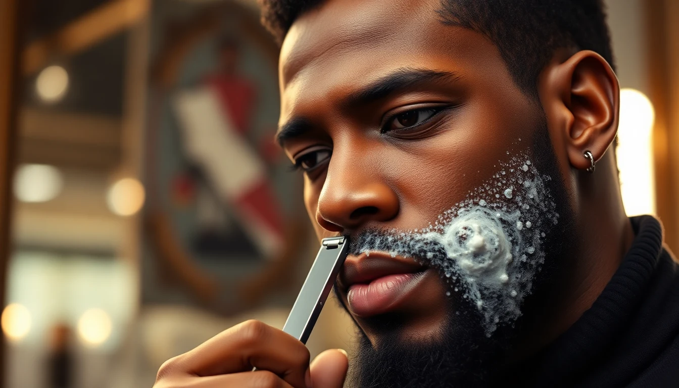 Best Aftershave for Black Men: Prevent Bumps and Irritation — man shaving with straight razor
