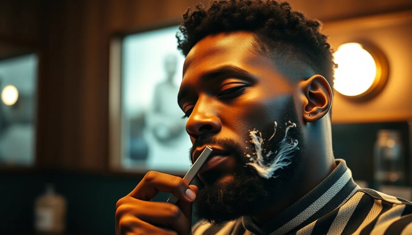 Best Aftershave for Black Men: Prevent Bumps and Irritation — man shaving with straight razor