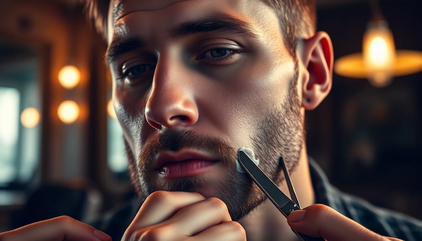 Best Aftershaves for Sensitive Skin Men: Soothing Balms and Alcohol-Free Options That Actually Work — man shaving with straight razor