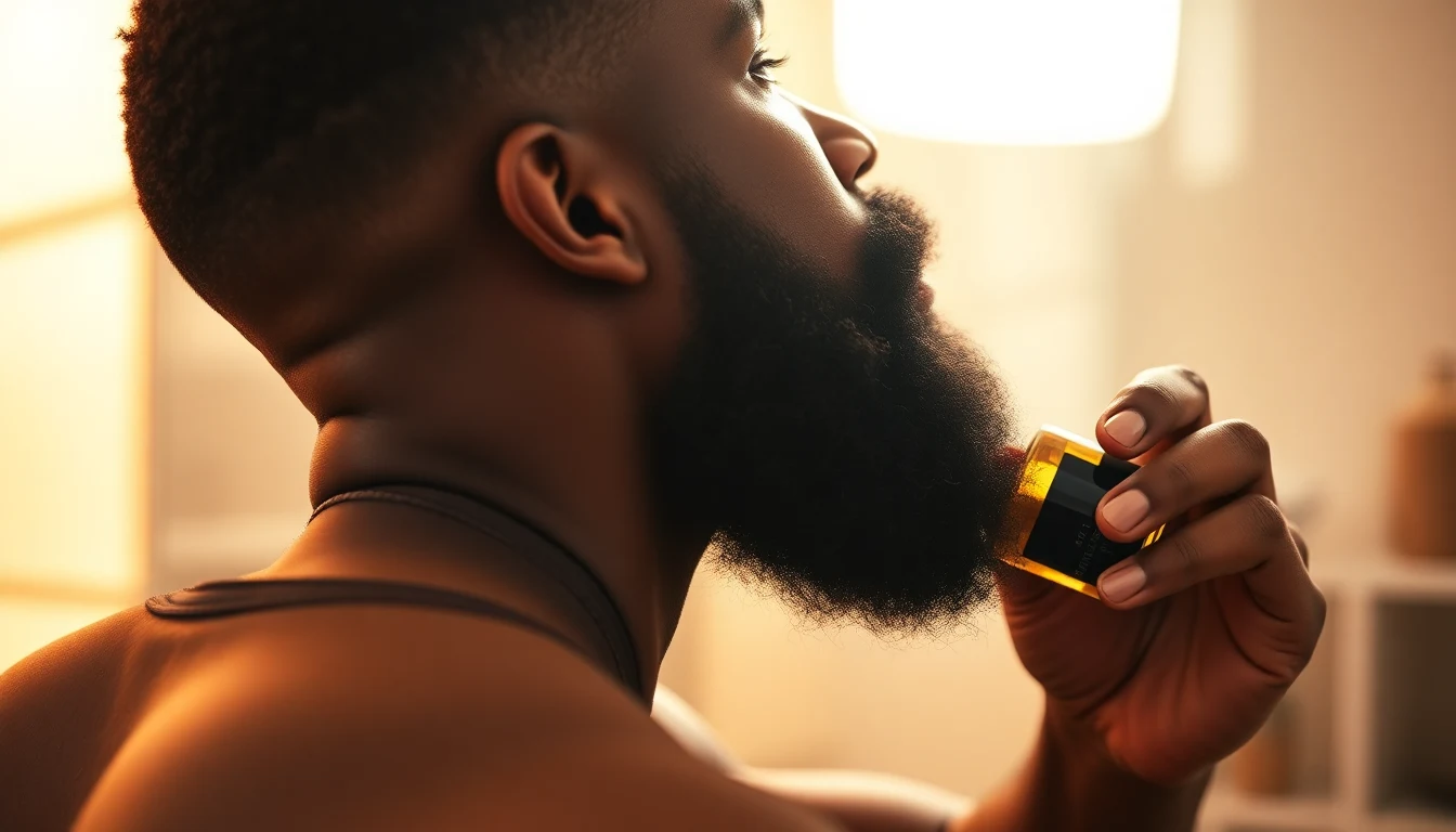 Best Beard Products for Black Men (2026) — man applying beard oil to beard