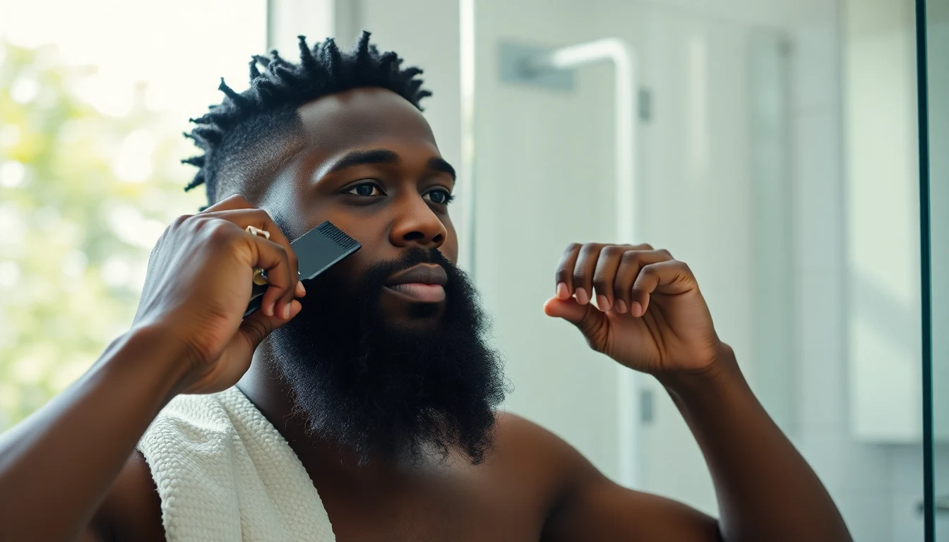 Best Beard Straightener for Black Men (2026) — man straightening beard