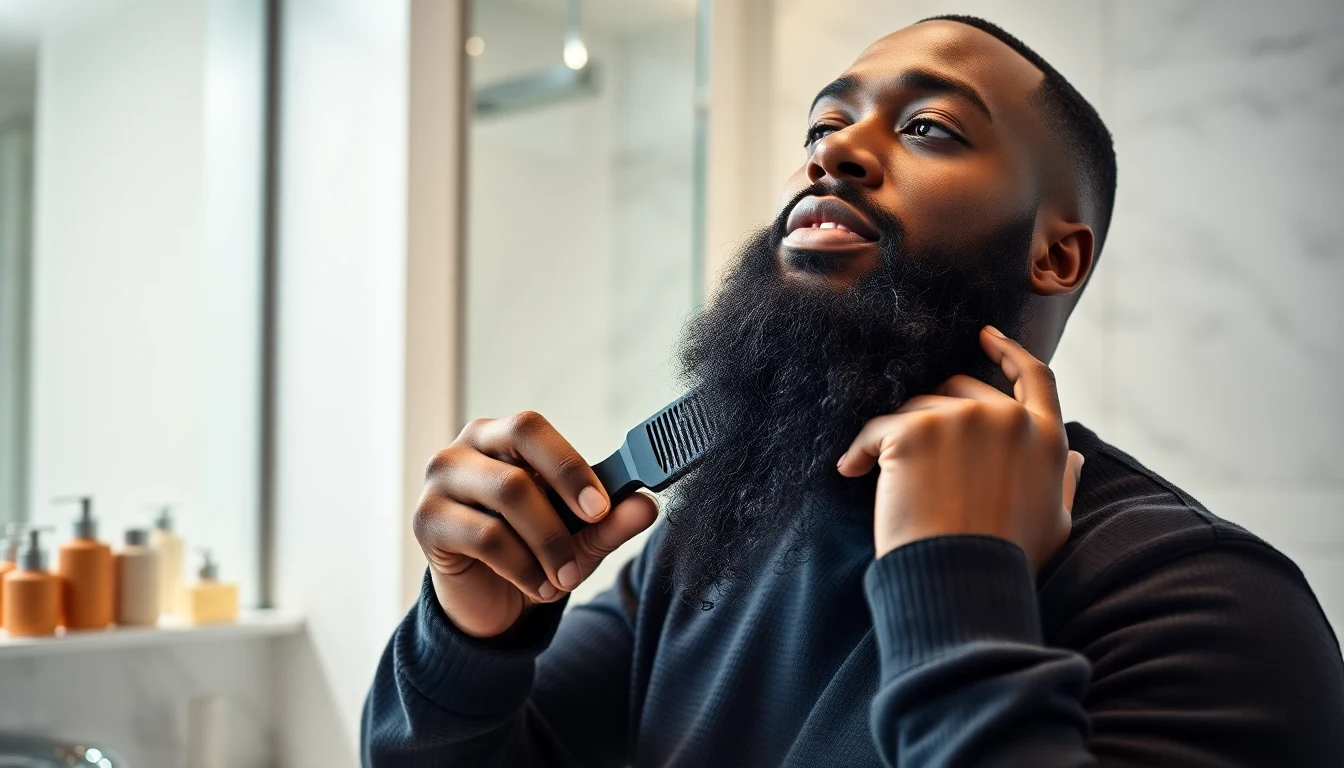 Best Beard Straightener for Black Men (2026) — man straightening beard