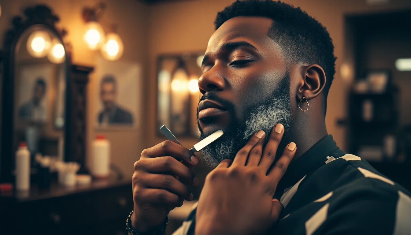 Best Electric Shavers for Black Men: Tested and Ranked for 2026 — man shaving with straight razor