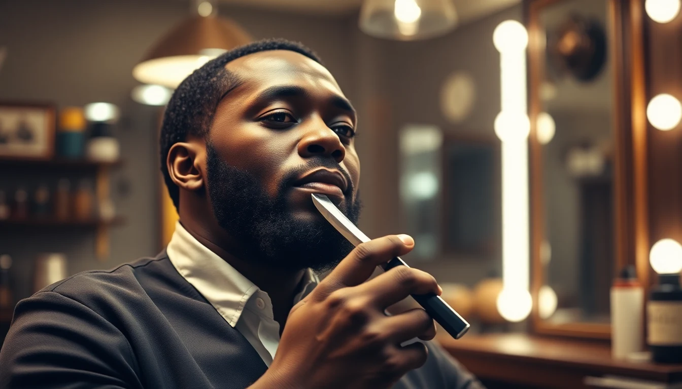Best Electric Shavers for Black Men: Tested and Ranked for 2026 — man shaving with straight razor