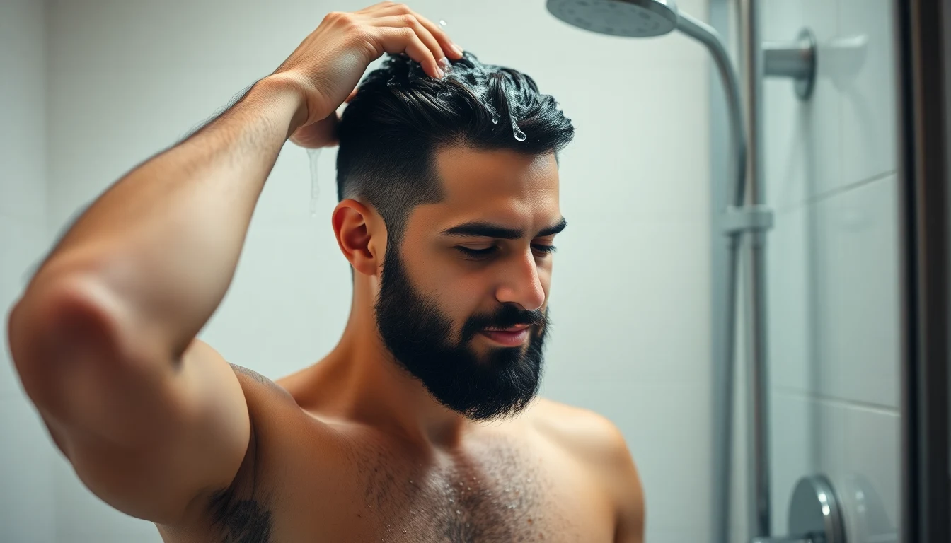 Best Halal Shampoo for Men: Pork-Free, Alcohol-Free Picks Ranked — man washing hair with shampoo