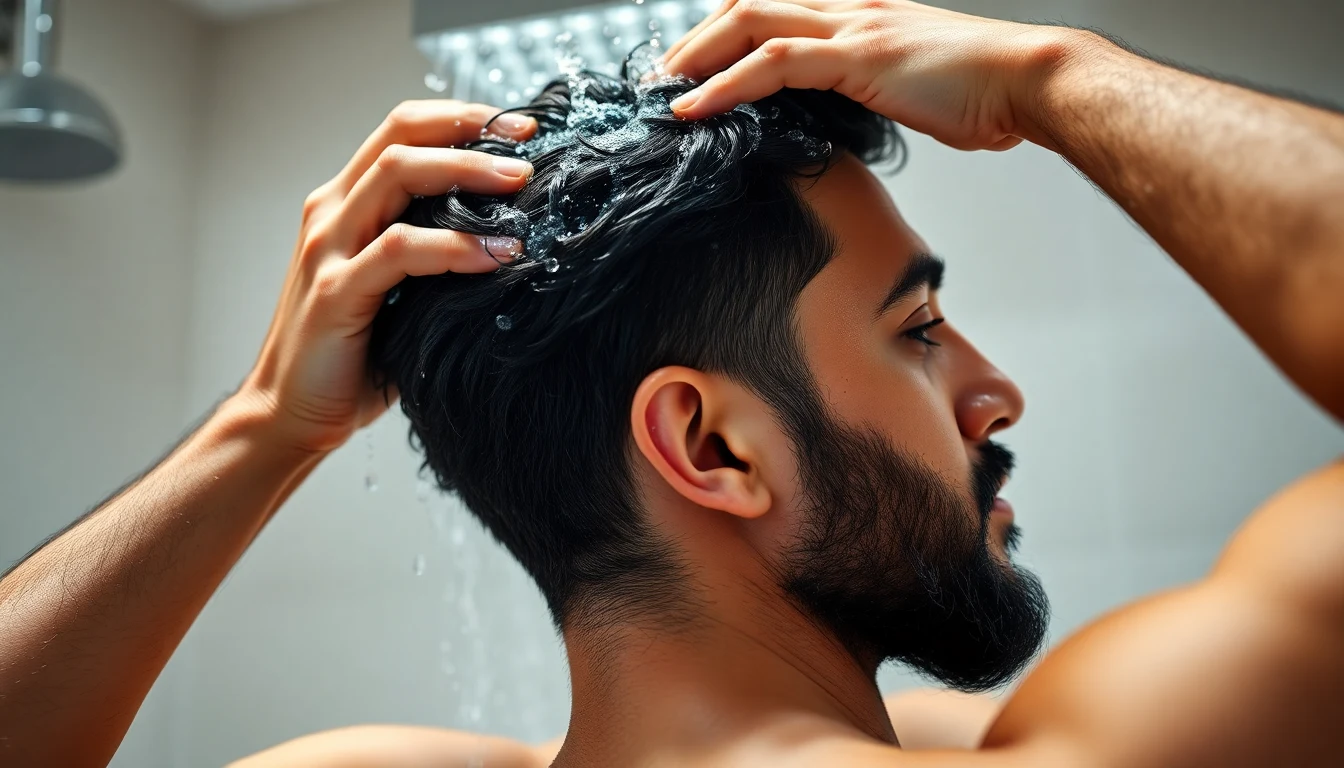 Best Halal Shampoo for Men: Pork-Free, Alcohol-Free Picks Ranked — man washing hair with shampoo