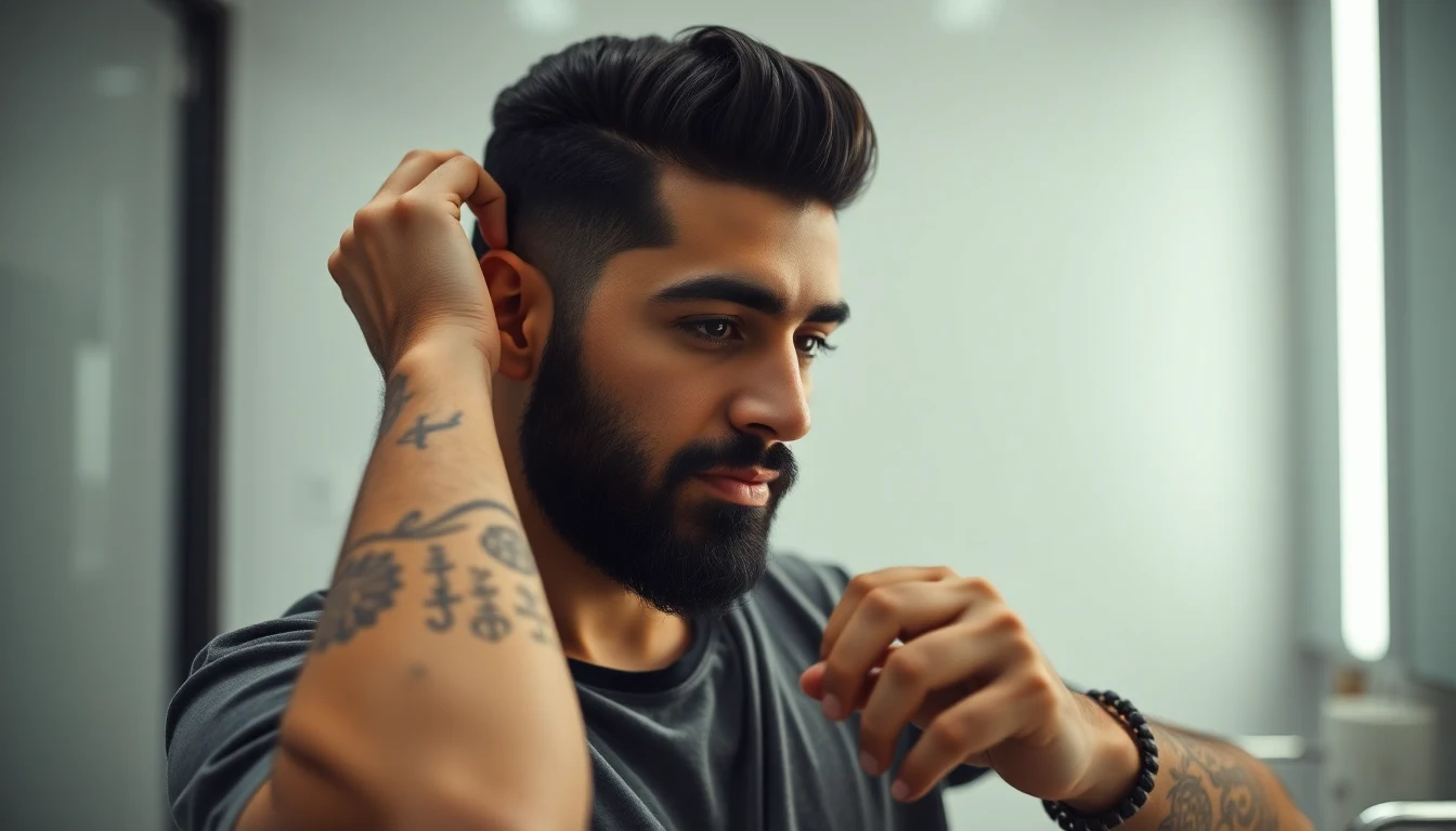 Best Pomades for Thick Wavy Middle Eastern Hair: Hold, Shine, and Control Without Crunch — man styling hair with hair product