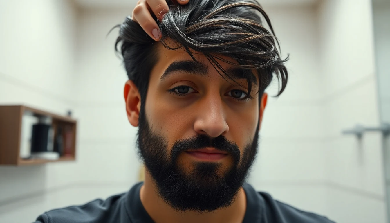 Best Pomades for Thick Wavy Middle Eastern Hair: Hold, Shine, and Control Without Crunch — man styling hair with hair product