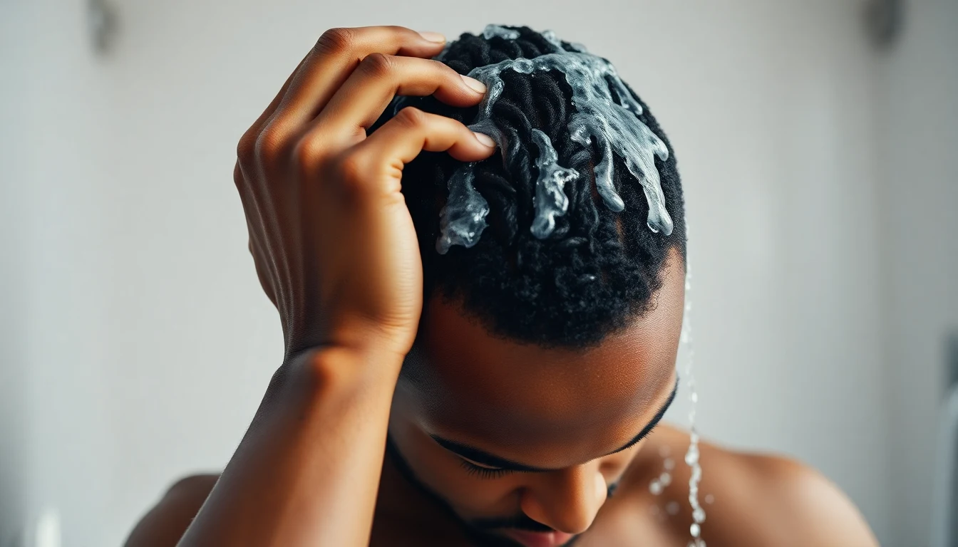 Best Shampoo for 4C Hair: Sulfate-Free Picks That Actually Clean — man washing hair with shampoo