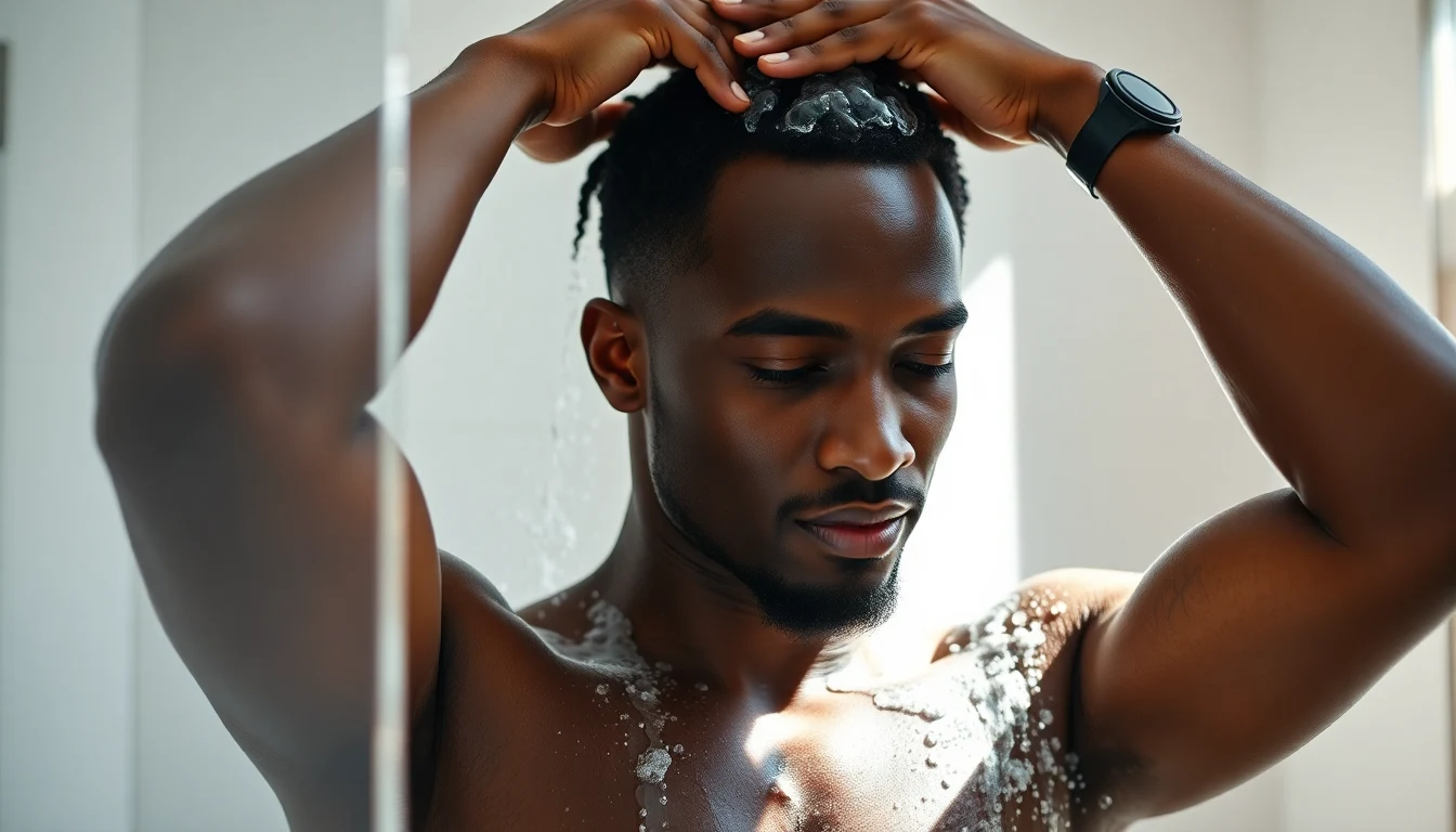Best Shampoos for Black Men: Growth, Moisture, and Damage Control — man washing hair with shampoo