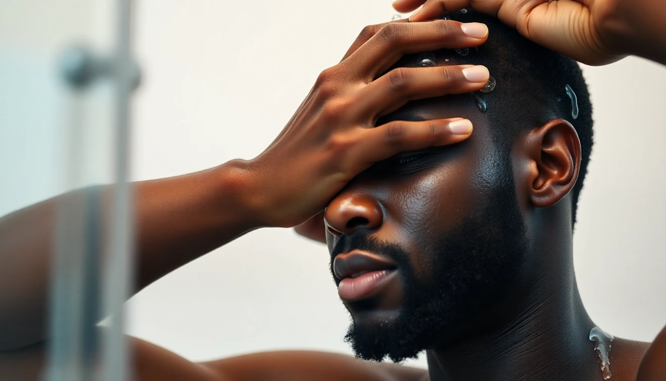 Best Shampoos for Black Men: Growth, Moisture, and Damage Control — man washing hair with shampoo