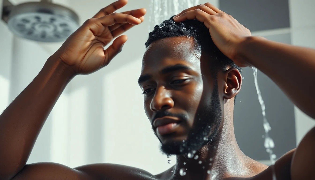 Best Shampoos for Black Men: Growth, Moisture, and Damage Control — man washing hair with shampoo