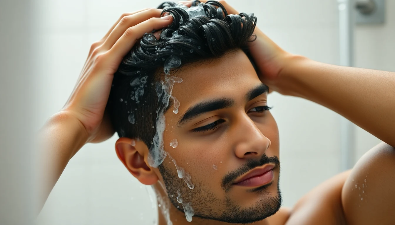 Best Shampoo for Indian Hair: Tested for Thick, Oily, and Wavy Types — man washing hair with shampoo
