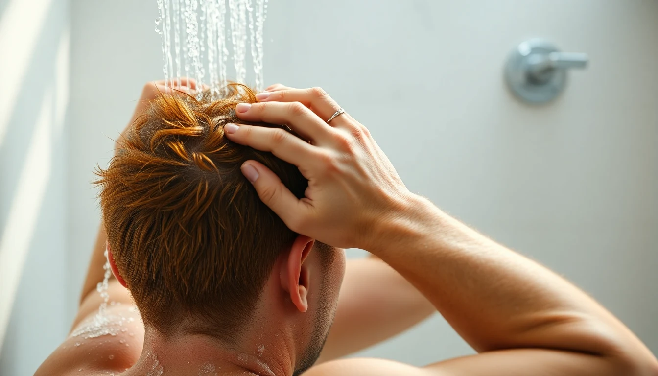 Best Shampoos for Red-Haired Men: Protecting Natural Color and Managing Fine Hair — man washing hair with shampoo