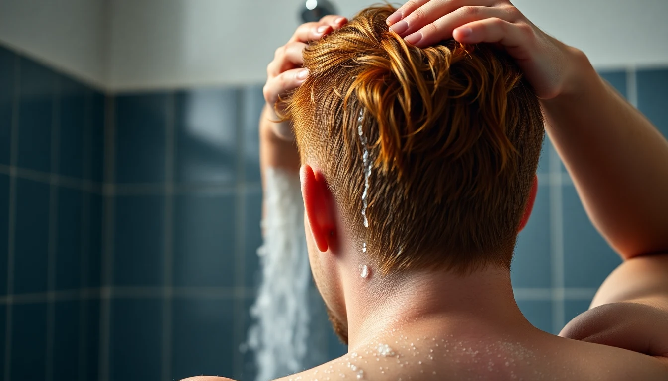 Best Shampoos for Red-Haired Men: Protecting Natural Color and Managing Fine Hair — man washing hair with shampoo