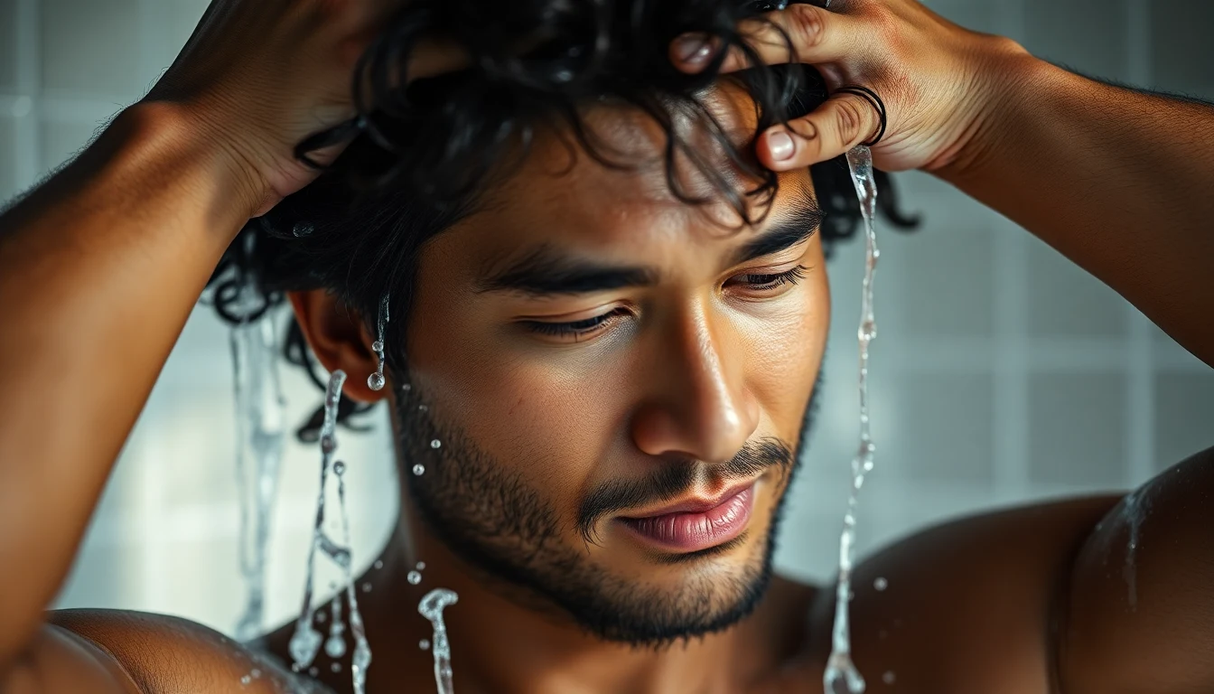 Best Shampoos for Thick, Coarse Hair Men: Cleansing Without Stripping Natural Oils — man washing hair with shampoo