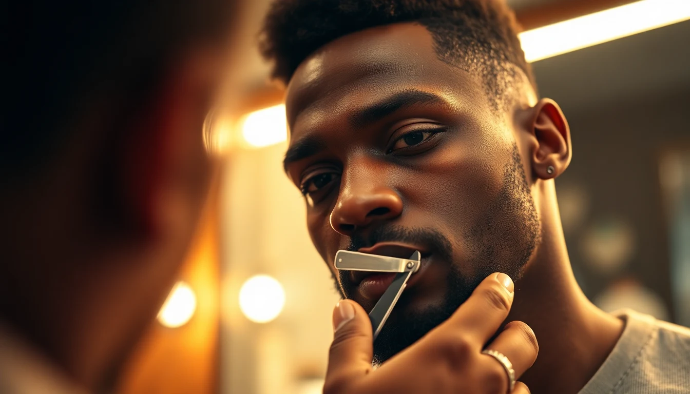 Best Shaving Creams for Black Men: Smooth Shaves, Zero Bumps — man shaving with straight razor