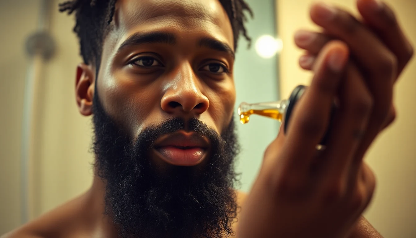 Best Smelling Beard Oil (2026) — man applying beard oil to beard