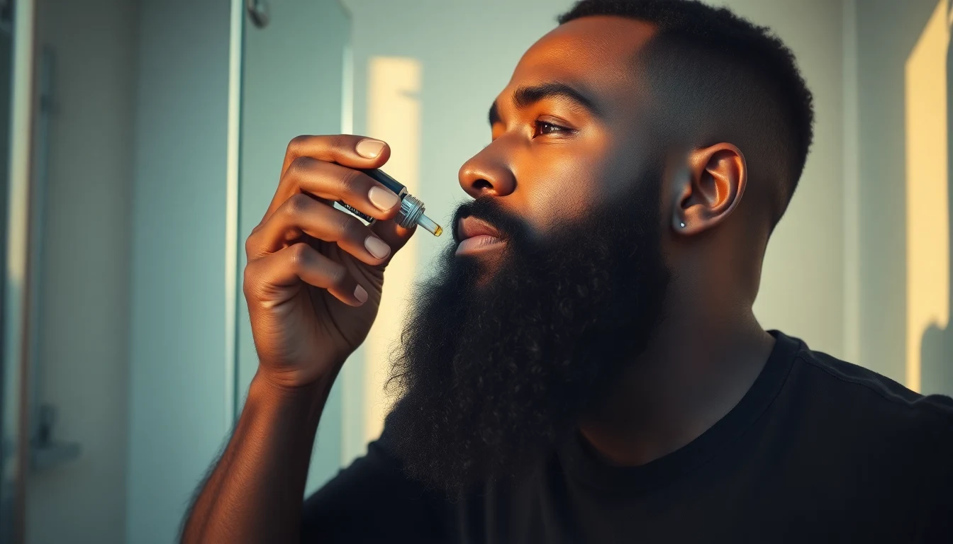 Best Smelling Beard Oil (2026) — man applying beard oil to beard